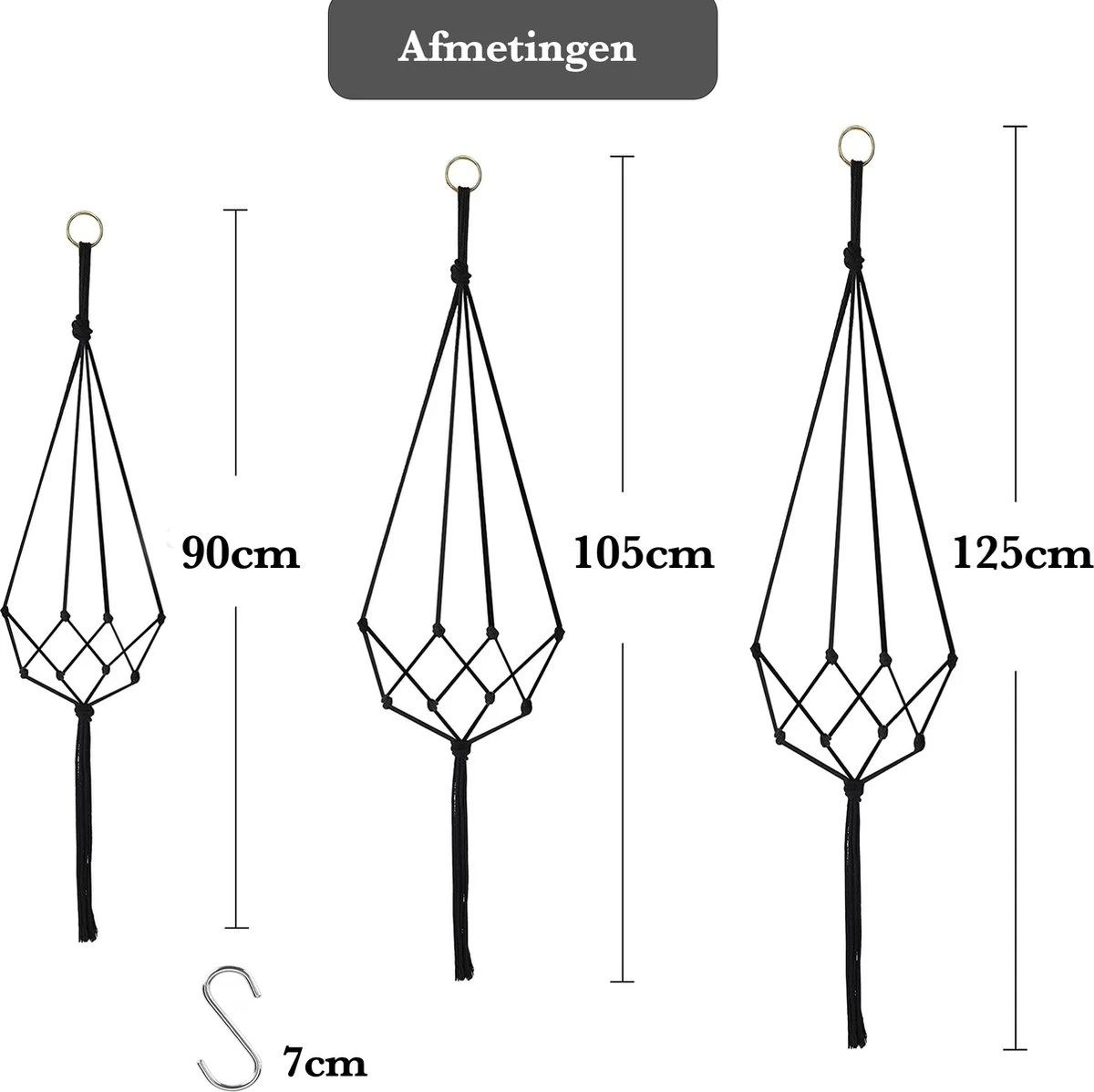 9 Stuks Zwart Macrame Plantenhangers - Boho Handgeweven Katoen Hangpot Voor Binnen/Buiten - Hangende Bloempot Met Kralen - Macramé Touw/Koord Hangplant Houder - Bohemian Wandhanger Decoratie - Plant Hanger - Verticale Tuin Bloempothouder Planthanger 11 9 Stuks Zwart Macrame Plantenhangers - Boho Handgeweven Katoen Hangpot Voor Binnen/Buiten - Hangende Bloempot Met Kralen - Macramé Touw/Koord Hangplant Houder - Bohemian Wandhanger Decoratie - Plant Hanger - Verticale Tuin Bloempothouder Planthanger - Afbeelding 9