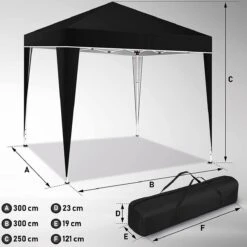 Sens Design Partytent Opvouwbaar - 3 X 3m - Zwart -Tuingereedschap Serie Winkel 1200x1199 31