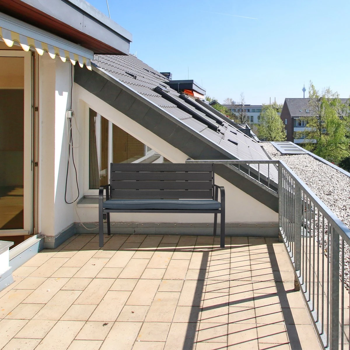 Relaxdays Tuinbank Met Kussen - 2 Zits Buitenbank Metaal - Balkonbank Kunststof - Voortuin 6 Relaxdays Tuinbank Met Kussen - 2 Zits Buitenbank Metaal - Balkonbank Kunststof - Voortuin - Afbeelding 4