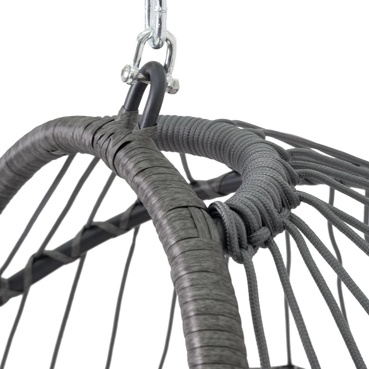 Pro Garden Lowander Hangstoel Egg 191x126x126- Schommelstoel Met Rattan Cocoon En Robuust Stalen Standaard Incl. Kussens - Volledig Inklapbaar - Lichtgrijs 4 Pro Garden Lowander Hangstoel Egg 191x126x126- Schommelstoel Met Rattan Cocoon En Robuust Stalen Standaard Incl. Kussens - Volledig Inklapbaar - Lichtgrijs - Afbeelding 2