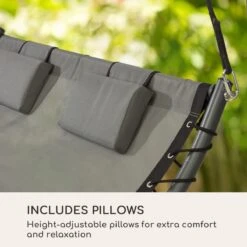 Blumfeldt Palermo Schommelbank - Hollywoodschommel 130 X 207 Cm - Ligbed Met Dak - Schommelstoel Voor 2 Personen - Tuinbank Inclusief Nekkussens - Stalen Frame En Polyester Dak - Grijs -Tuingereedschap Serie Winkel 1200x1200 1063