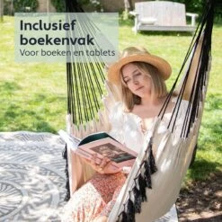 Vita5 XXL Hangstoel | Binnen&Buiten Hangnest | Incl. 2 Kussens En Boekenvak | Volwassenen&Kinderen | Hangmatstoel Tot 225kg | Beige -Tuingereedschap Serie Winkel 1200x1200 1098
