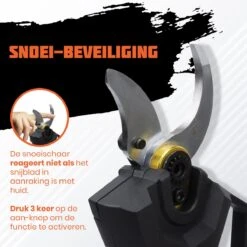 Reichlër® Elektrische Snoeischaar - 40 Mm Snijdiameter - 2x Accu - Anti-cut Functie - Heggenschaar - Takkenschaar - Zwart -Tuingereedschap Serie Winkel 1200x1200 11