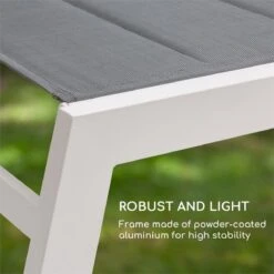 Blumfeldt Renazzo Lounge Ligstoel - Ligbed Voor De Tuin - Aluminium Tuinstoel - 6 Standen - Waterafstotend - Bekleding Van 70 % Pvc En 30 % Polyetheen - Grijs -Tuingereedschap Serie Winkel 1200x1200 1118