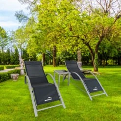 MaxxGarden Ligbed Set - 2 Stuks Zwart - Met Tafel - Sun Loungers - Loungebed -Tuingereedschap Serie Winkel 1200x1200 1181