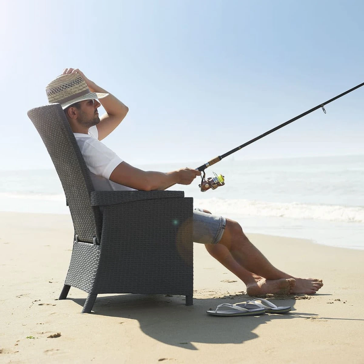 Allibert Vermont Verstelbare Tuinstoel - 64x68x107cm - Grafiet 14 Allibert Vermont Verstelbare Tuinstoel - 64x68x107cm - Grafiet - Afbeelding 12