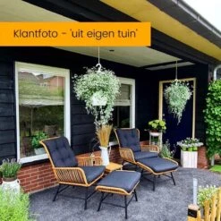 BUITEN Living Dex Wicker Loungestoel Tuin | Wicker + Aluminium | Bamboe Antraciet -Tuingereedschap Serie Winkel 1200x1200 1287