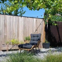 BUITEN Living Dex Wicker Loungestoel Tuin | Wicker + Aluminium | Bamboe Antraciet -Tuingereedschap Serie Winkel 1200x1200 1289