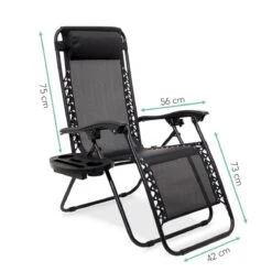 LifeGoods Opvouwbare Tuinstoelen - Verstelbaar Zonnescherm - 2 Stuks - 30°-90° Verstelbaar - Metaal - Zwart -Tuingereedschap Serie Winkel 1200x1200 1300
