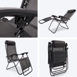 LifeGoods Opvouwbare Tuinstoelen - Verstelbaar Zonnescherm - 2 Stuks - 30°-90° Verstelbaar - Metaal - Zwart -Tuingereedschap Serie Winkel 1200x1200 1305