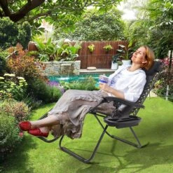 LifeGoods Opvouwbare Tuinstoelen - Verstelbaar Zonnescherm - 2 Stuks - 30°-90° Verstelbaar - Metaal - Zwart -Tuingereedschap Serie Winkel 1200x1200 1306