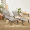 ELSA - Set Van 2 Ligstoelen Van Aluminium En Textileen, Ligbed Multipositioneel Met Wieltjes, Kleur Antraciet/donkergrijs -Tuingereedschap Serie Winkel 1200x1200 1311