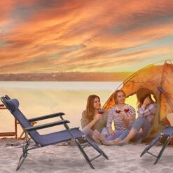 Relaxdays Ligstoel Inklapbaar - Ligbed Met Hoofdsteun - Strandstoel Verstelbaar - Camping - Donkerblauwe -Tuingereedschap Serie Winkel 1200x1200 1315