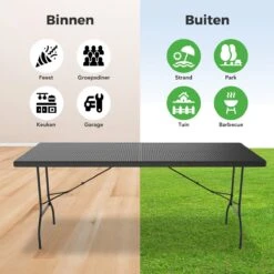 LifeGoods Klaptafel - Inklapbaar - 180 Cm - 6 Tot 8 Personen - Zwart -Tuingereedschap Serie Winkel 1200x1200 1380