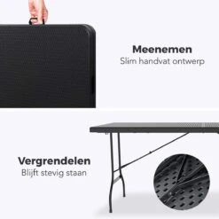 LifeGoods Klaptafel - Inklapbaar - 180 Cm - 6 Tot 8 Personen - Zwart -Tuingereedschap Serie Winkel 1200x1200 1382