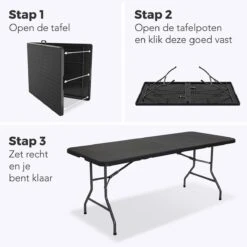 LifeGoods Klaptafel - Inklapbaar - 180 Cm - 6 Tot 8 Personen - Zwart -Tuingereedschap Serie Winkel 1200x1200 1383