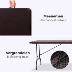 LifeGoods Klaptafel - Inklapbaar - 180 Cm - 6 Tot 8 Personen - Bruin -Tuingereedschap Serie Winkel 1200x1200 1391