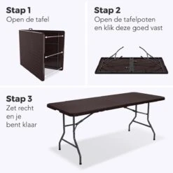 LifeGoods Klaptafel - Inklapbaar - 180 Cm - 6 Tot 8 Personen - Bruin -Tuingereedschap Serie Winkel 1200x1200 1392
