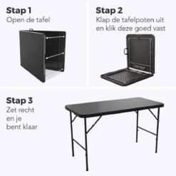 LifeGoods Klaptafel - Inklapbaar - 120 Cm - 4 Personen - Zwart -Tuingereedschap Serie Winkel 1200x1200 1401