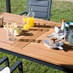 NATERIAL - Uitschuifbare Tuintafel ORIS - Uitschuifbare Tafel Voor 6 Tot 8 Personen - 180-240x100 Cm - Aluminium - Hout Eucalyptus -Tuingereedschap Serie Winkel 1200x1200 1419
