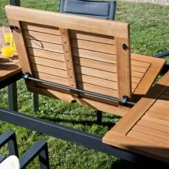 NATERIAL - Uitschuifbare Tuintafel ORIS - Uitschuifbare Tafel Voor 6 Tot 8 Personen - 180-240x100 Cm - Aluminium - Hout Eucalyptus -Tuingereedschap Serie Winkel 1200x1200 1421