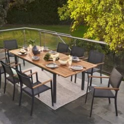 NATERIAL - Uitschuifbare Tuintafel ORIS - Uitschuifbare Tafel Voor 6 Tot 8 Personen - 180-240x100 Cm - Aluminium - Hout Eucalyptus -Tuingereedschap Serie Winkel 1200x1200 1422
