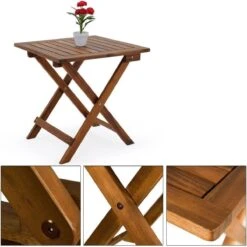 Merkloos EezyLife Houten Bijzettafel - 46x46x46cm - Acacia Hout - Tuintafel -Tuingereedschap Serie Winkel 1200x1200 1454
