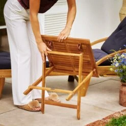 Merkloos EezyLife Houten Bijzettafel - 46x46x46cm - Acacia Hout - Tuintafel -Tuingereedschap Serie Winkel 1200x1200 1455