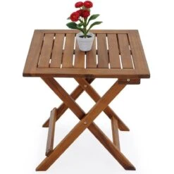 Merkloos EezyLife Houten Bijzettafel - 46x46x46cm - Acacia Hout - Tuintafel -Tuingereedschap Serie Winkel 1200x1200 1458