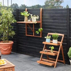 Merkloos Casaria Balkontafel - FSC®-Gecertificeerd Acaciahout – Hangend – Bruin -Tuingereedschap Serie Winkel 1200x1200 1476