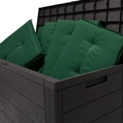 Merkloos Woody Tuin Opbergbox - 324 Liter 45x120x60 Cm - Tuinkussenbox - Antraciet/bruin -Tuingereedschap Serie Winkel 1200x1200 1540