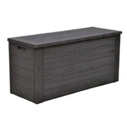 Merkloos Woody Tuin Opbergbox - 324 Liter 45x120x60 Cm - Tuinkussenbox - Antraciet/bruin -Tuingereedschap Serie Winkel 1200x1200 1542