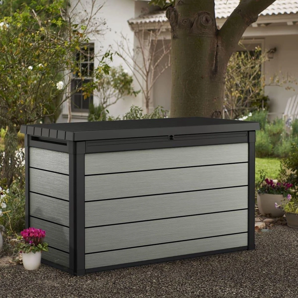 Keter Denali Opbergbox - 757L - 152x73x90cm - Grafiet 4 Keter Denali Opbergbox - 757L - 152x73x90cm - Grafiet - Afbeelding 2