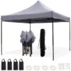 LifeGoods Partytent - 3x3 M - Easy Up - Opvouwbaar - Waterdicht - Draagtas Met Wieltjes - Donkergrijs -Tuingereedschap Serie Winkel 1200x1200 1560