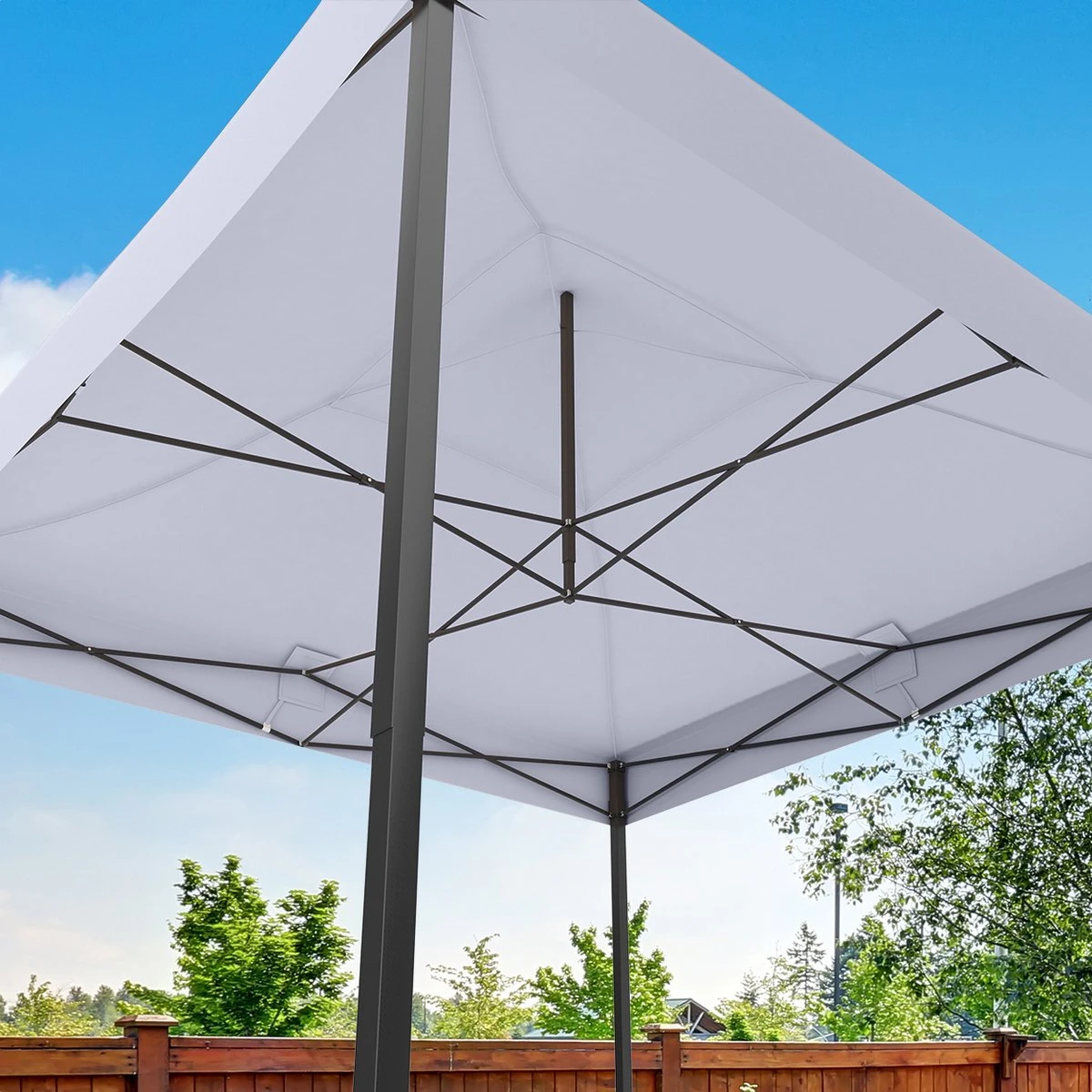 LifeGoods Partytent - 3x3 M - Easy Up - Opvouwbaar - Waterdicht - Draagtas Met Wieltjes - Donkergrijs 9 LifeGoods Partytent - 3x3 M - Easy Up - Opvouwbaar - Waterdicht - Draagtas Met Wieltjes - Donkergrijs - Afbeelding 7