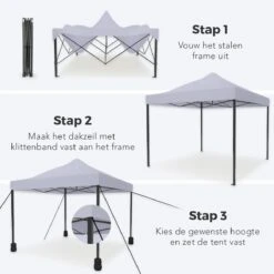 LifeGoods Partytent - 3x3 M - Easy Up - Opvouwbaar - Waterdicht - Draagtas Met Wieltjes - Donkergrijs 17 LifeGoods Partytent - 3x3 M - Easy Up - Opvouwbaar - Waterdicht - Draagtas Met Wieltjes - Donkergrijs -Tuingereedschap Serie Winkel 1200x1200 1567