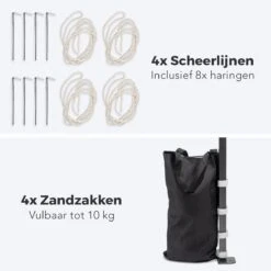 LifeGoods Partytent - 3x3 M - Easy Up - Opvouwbaar - Waterdicht - Draagtas Met Wieltjes - Donkerblauw -Tuingereedschap Serie Winkel 1200x1200 1589