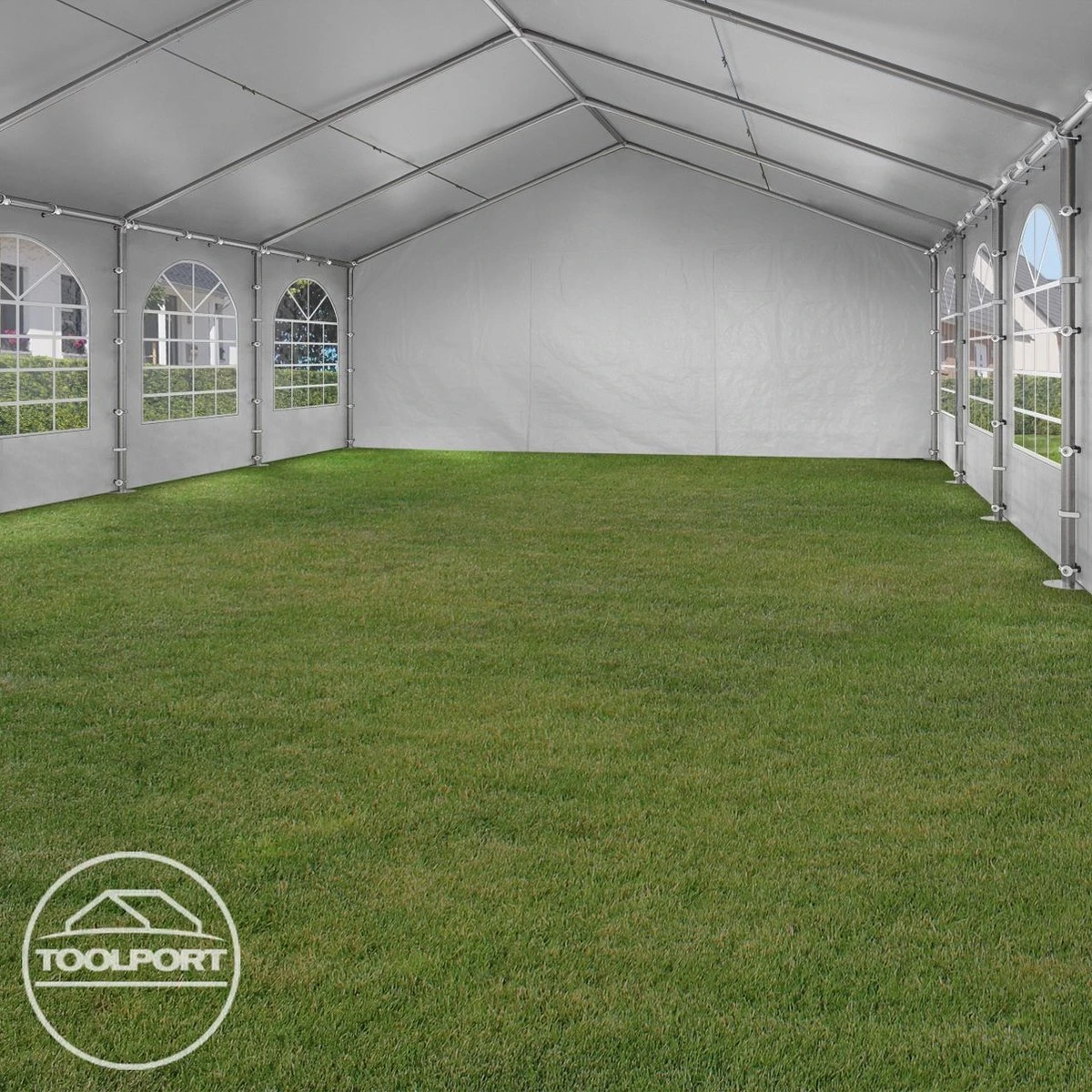 Hoogwaardige Partytent 3x6 M Van 240 G/m² PE Zeil Tuintent Feesttent Waterdicht In Wit 8 Hoogwaardige Partytent 3x6 M Van 240 G/m² PE Zeil Tuintent Feesttent Waterdicht In Wit - Afbeelding 6