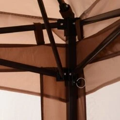 Outsunny Paviljoen Met Zijwanden Partytent Tuintent Popup 3,25 X 3,25 M Khaki 840-166 -Tuingereedschap Serie Winkel 1200x1200 1636