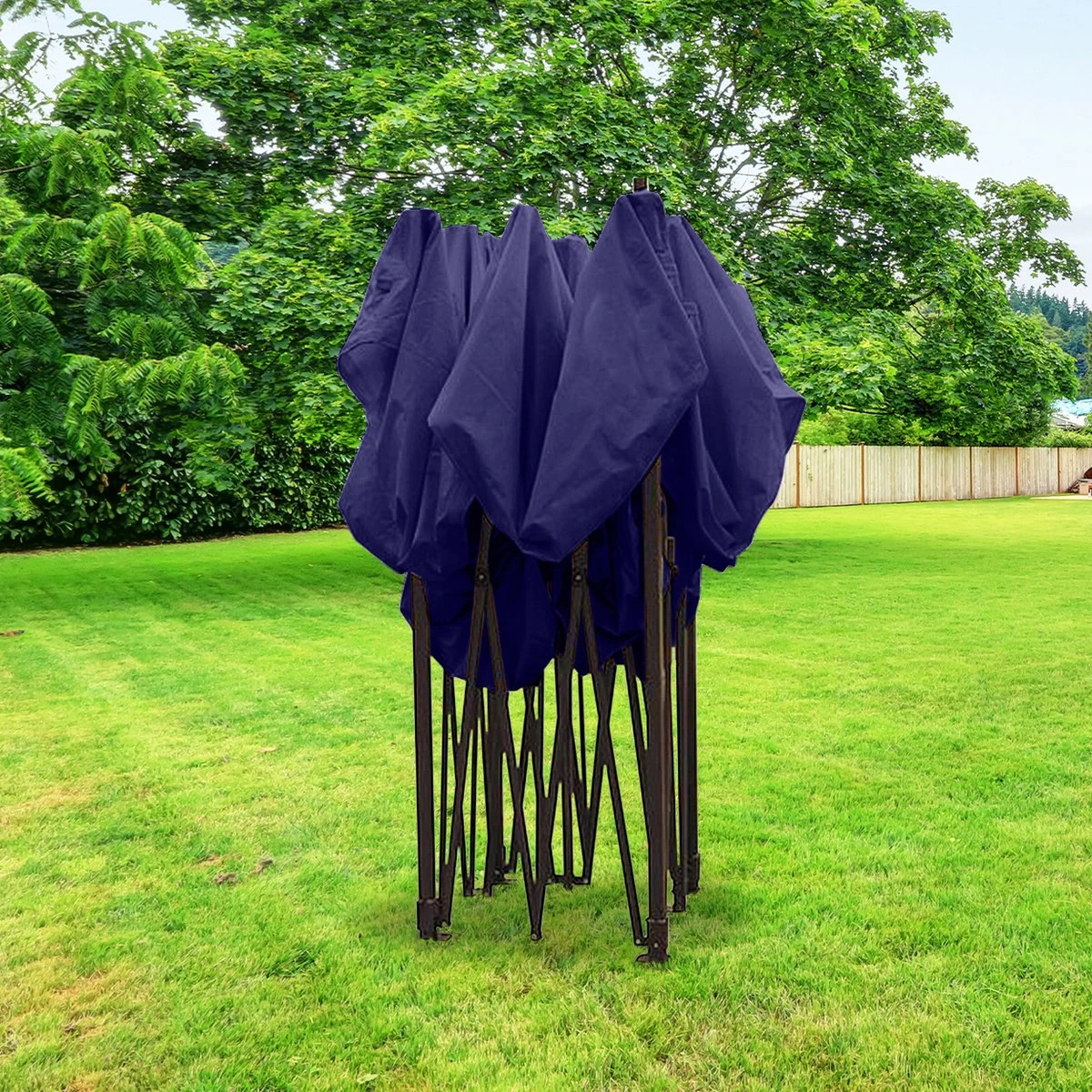 LifeGoods Partytent - 3x3 M - Zijwanden - Easy Up - Opvouwbaar - Waterdicht - Draagtas Met Wieltjes - Donkerblauw 4 LifeGoods Partytent - 3x3 M - Zijwanden - Easy Up - Opvouwbaar - Waterdicht - Draagtas Met Wieltjes - Donkerblauw - Afbeelding 2