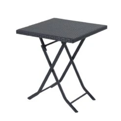 Merkloos 3-delige Bistroset Poly Rattan - Inklapbaar - Balkon Tuinmeubelset - Zwart -Tuingereedschap Serie Winkel 1200x1200 1673