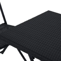 Merkloos 3-delige Bistroset Poly Rattan - Inklapbaar - Balkon Tuinmeubelset - Zwart -Tuingereedschap Serie Winkel 1200x1200 1674