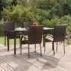 VidaXL 5-delige Tuinset Poly Rattan Bruin -Tuingereedschap Serie Winkel 1200x1200 1712