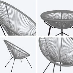 LifeGoods Acapulco Bistroset - 3-Delig - Tuinset Met Bijzettafel - Grijs -Tuingereedschap Serie Winkel 1200x1200 1772