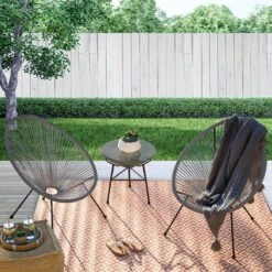LifeGoods Acapulco Bistroset - 3-Delig - Tuinset Met Bijzettafel - Grijs -Tuingereedschap Serie Winkel 1200x1200 1773