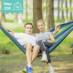 Dubbele Hangmat Blauw - 1 Of 2 Persoons - Lig Oppervlak 190x150cm - Lengte 260cm -Tuingereedschap Serie Winkel 1200x1200 2024