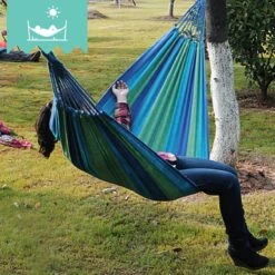 Dubbele Hangmat Blauw - 1 Of 2 Persoons - Lig Oppervlak 190x150cm - Lengte 260cm -Tuingereedschap Serie Winkel 1200x1200 2026