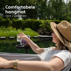 Vita5 Hangmat Met Standaard – 2 Persoons – Incl. Bekerhouder – 205kg Draaggewicht – Grijs -Tuingereedschap Serie Winkel 1200x1200 2029