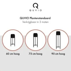 QUVIO Plantenstandaard Binnen - Inclusief Pot - Staande Plantenbak - Metaal - Bloempot - 22 X 22 X 60 Cm - Zwart -Tuingereedschap Serie Winkel 1200x1200 2549