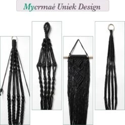 4 Stuks Luxe Macrame Plantenhangers - Boho Handgeweven Katoen Hangpot Voor Binnen/Buiten - Hangende Bloempot Met Kralen - Macramé Touw/Koord Hangplant Houder - Bohemian Wandhanger Decoratie - Plant Hanger - Verticale Tuin Bloempothouder Planthanger -Tuingereedschap Serie Winkel 1200x1200 2579